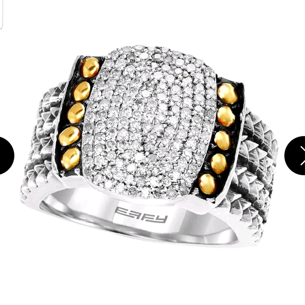 Effy 18k sterling silver diamond  wheaton ring - Picture 3 of 16
